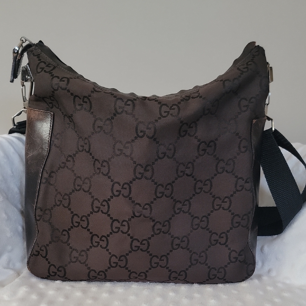 Gucci Dark Brown GG Pattern Messenger Bag